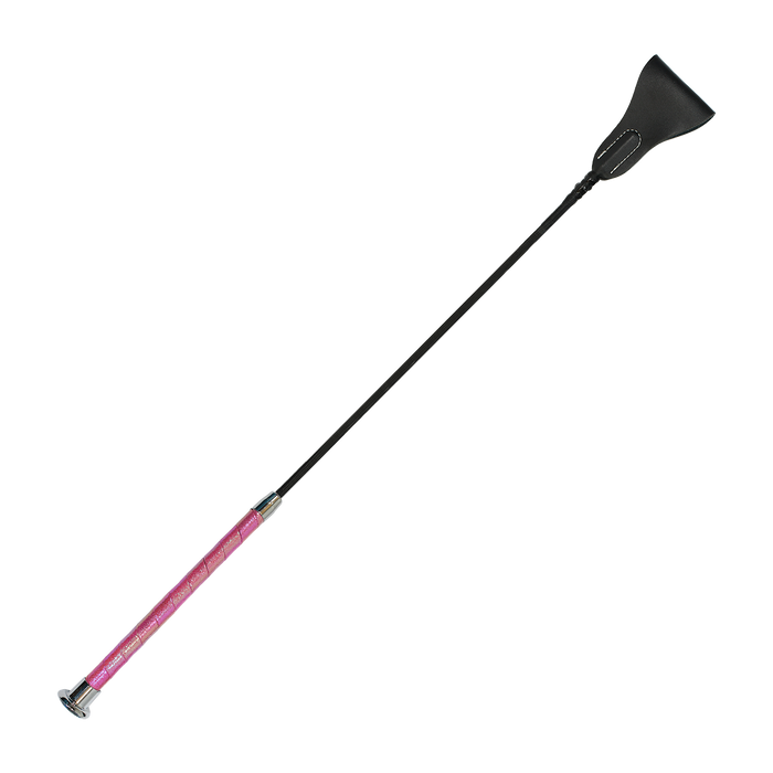 Crop with sparkle handle and silver cap