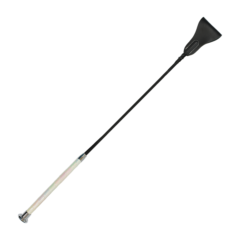 Crop with sparkle handle and silver cap