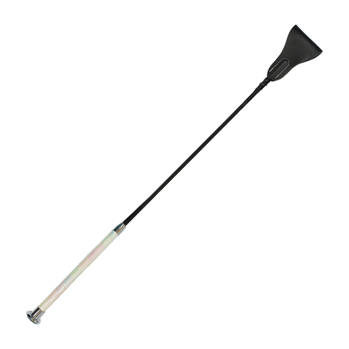 Crop with sparkle handle and silver cap