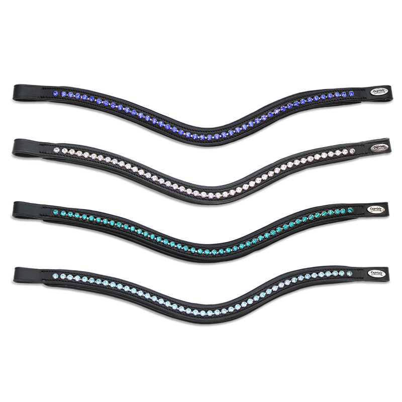 Browband Capriole Tucana black with crystals