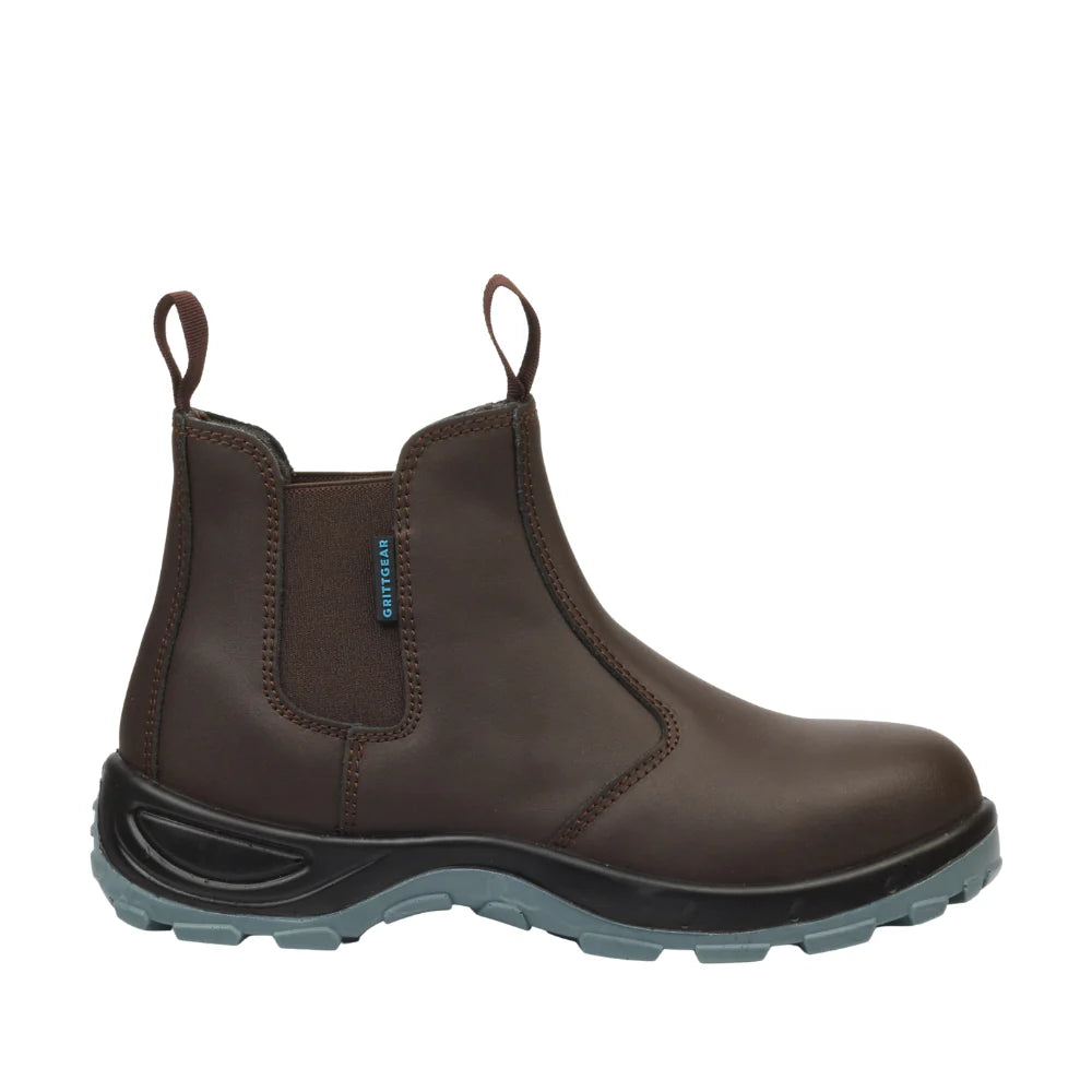 GrittGear Mangano Smooth Leather Safety Boots Choclate