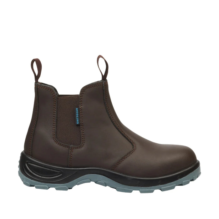 GrittGear Mangano Smooth Leather Safety Boots Choclate