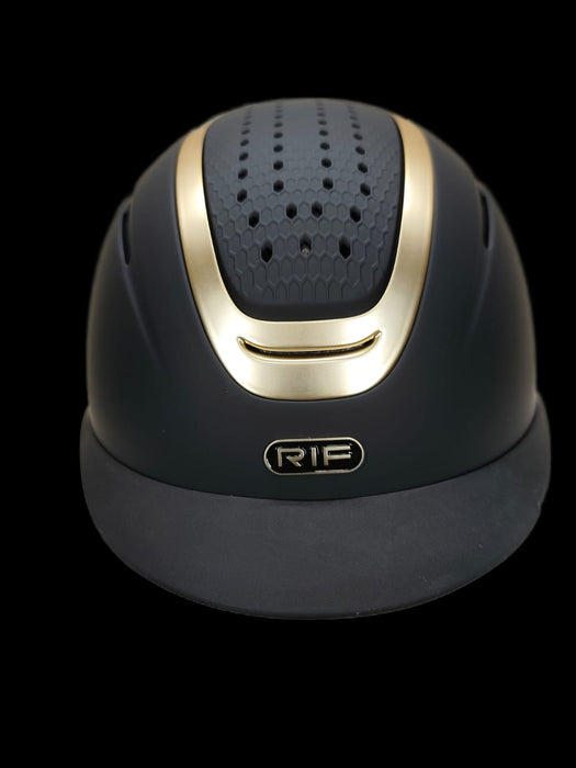 Rif Helmet Clasic Black with a Matt Gold Trim Matt Finish