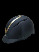 Rif Helmet Clasic Black with a Matt Gold Trim Matt Finish