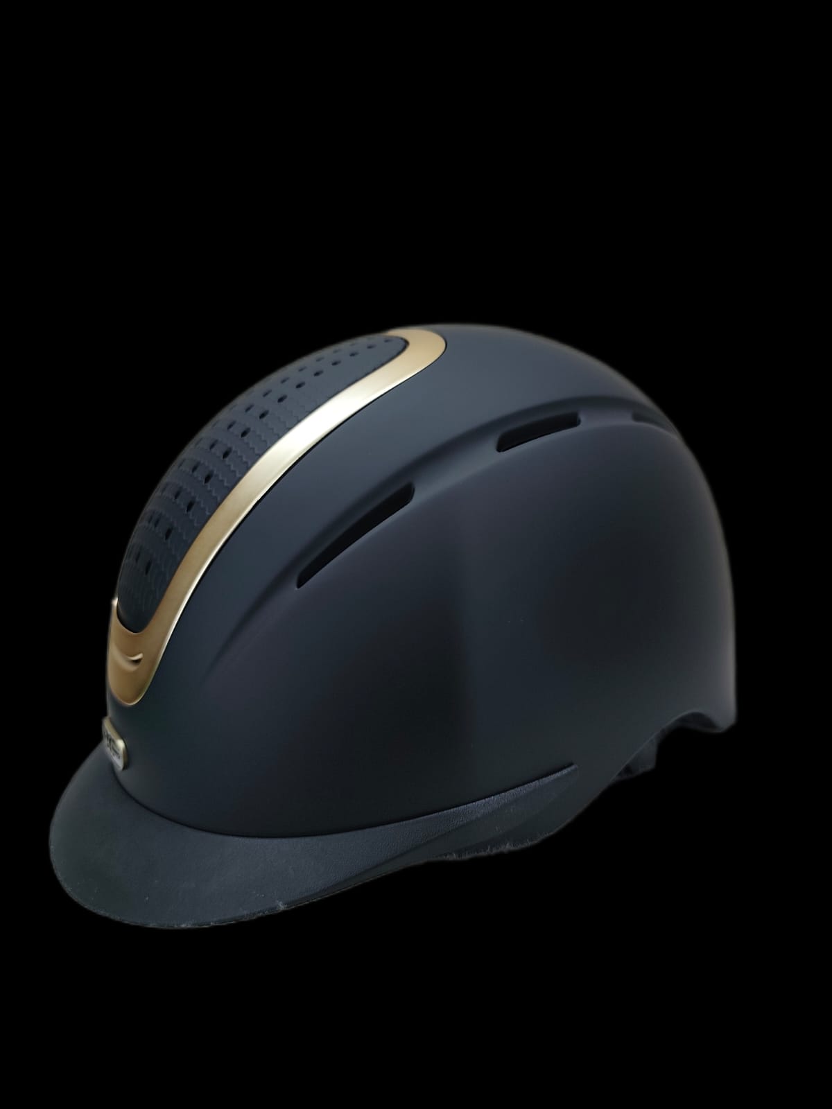 Rif Helmet Clasic Black with a Matt Gold Trim Matt Finish