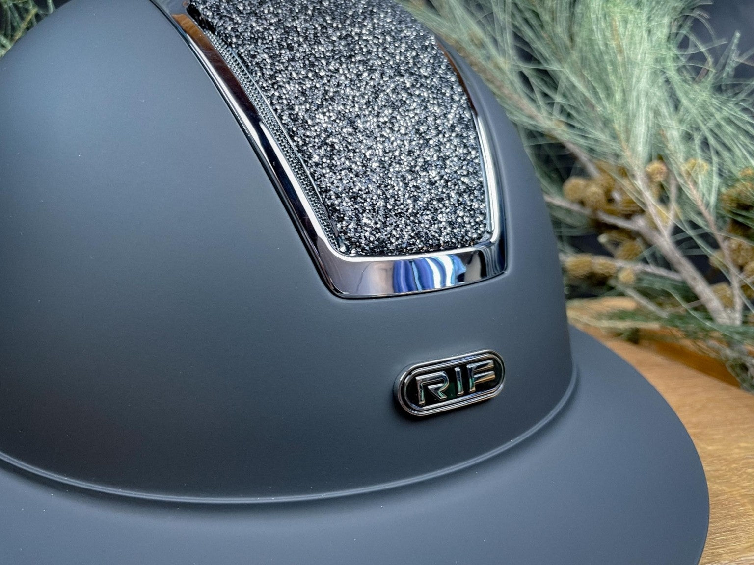 RIF Helmet Sparkels Black Silver Model  F60-608A-SV-SP18 With Sun Visor