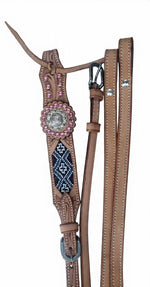Bronco Western Bridle Beaded and Stones With Reins