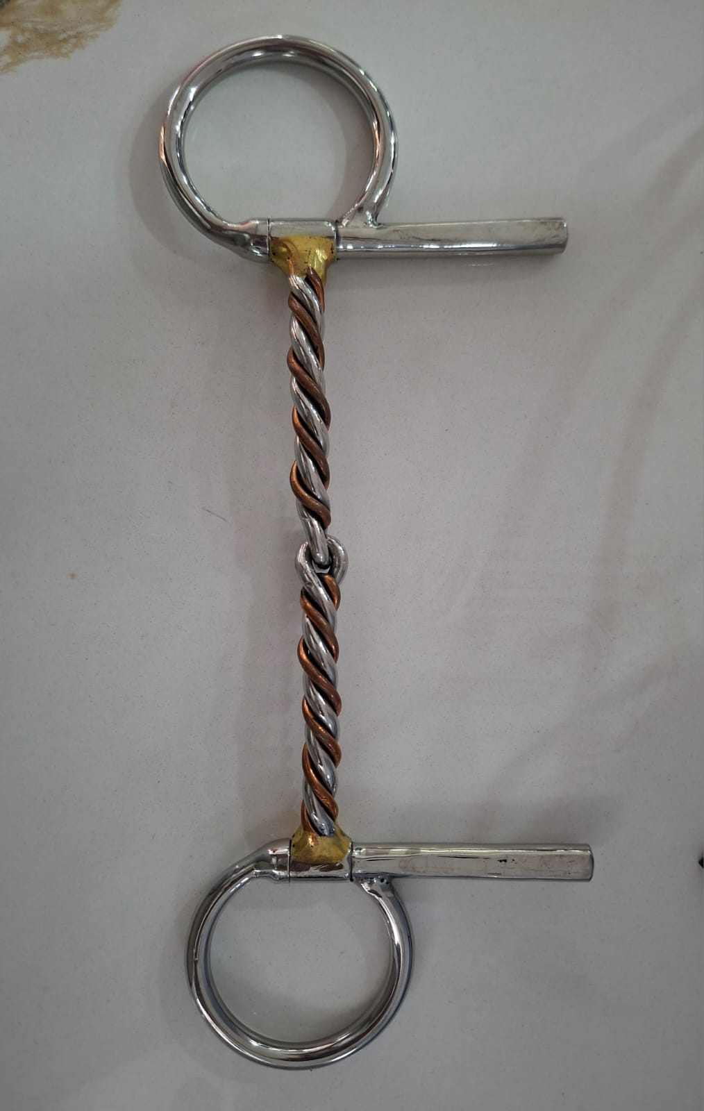 Bit Twisted wire & copper half spoon driving snaffle