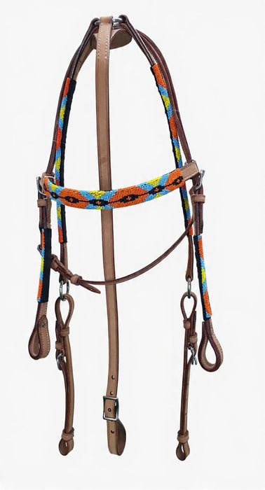Bridle Western Headstall Beaded with Breast Plate