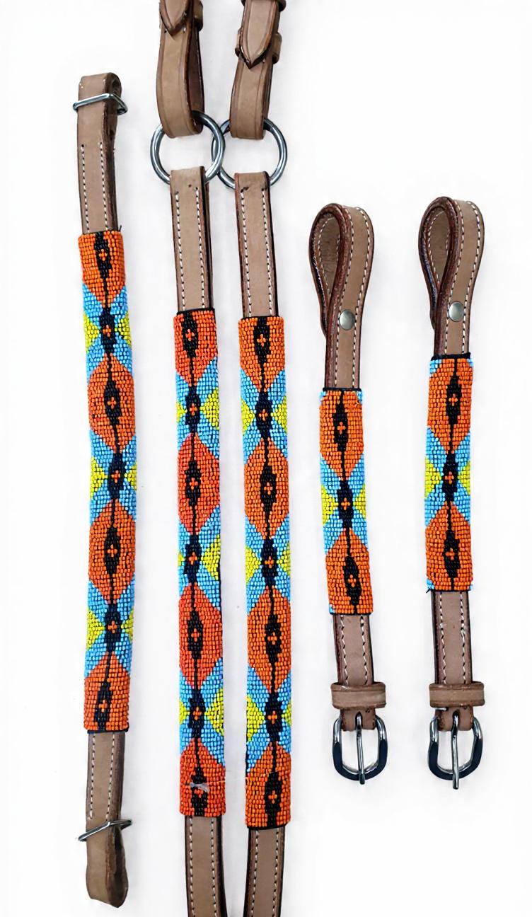 Bridle Western Headstall Beaded with Breast Plate