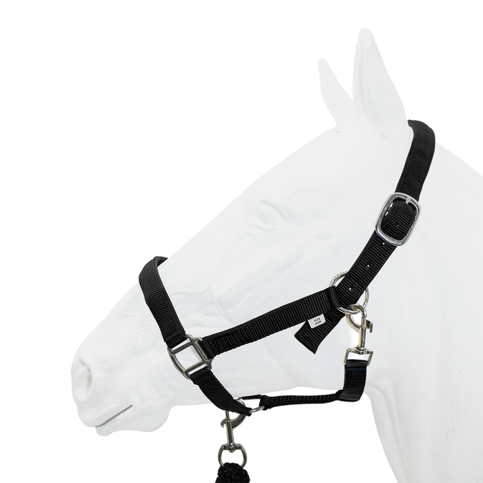 Halter Padded with Rope Lead, Equistyle Black
