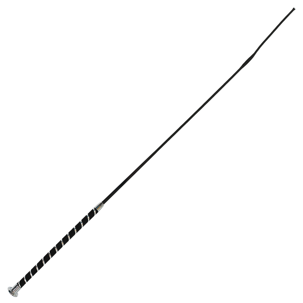 Whip dressage velvet and silver spiral handle