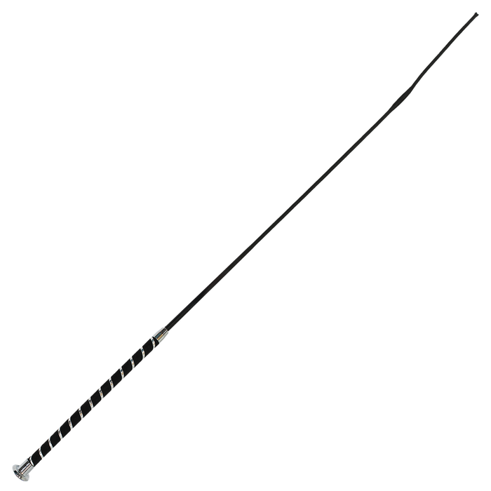 Whip dressage velvet and silver spiral handle