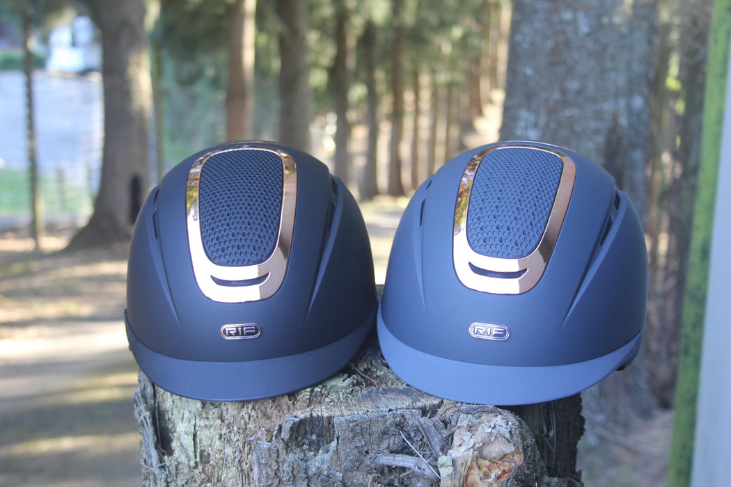 Rif Helmet Clasic Black with a Rose Gold Trim Matt Finish