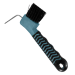 Show time soft touch hoof pick with brush. Black with different colors