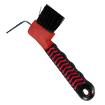 Show time soft touch hoof pick with brush. Black with different colors