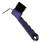 Show time soft touch hoof pick with brush. Black with different colors