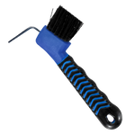 Show time soft touch hoof pick with brush. Black with different colors