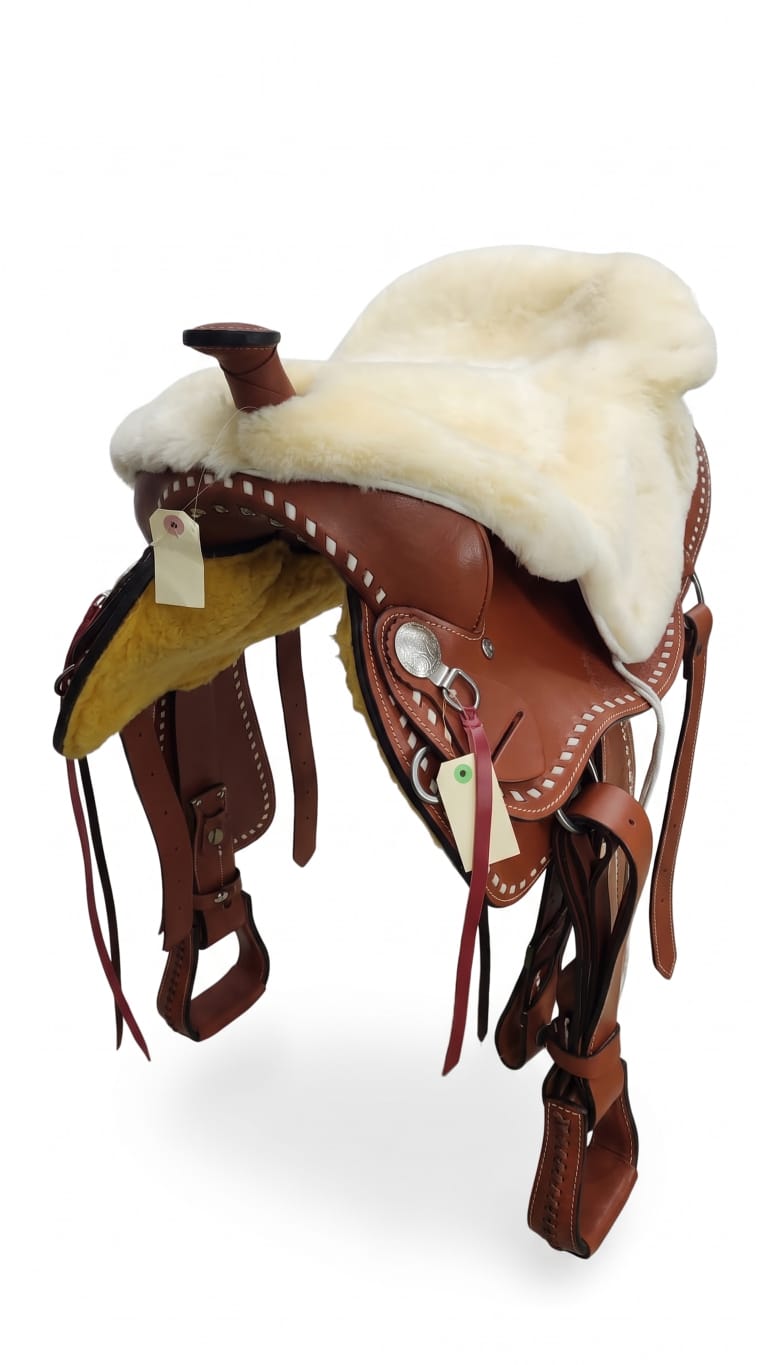 Bartl bumnah sheepskin western saddle shape
