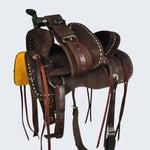 The Ace-High Suede Barrel Racer Western Saddle