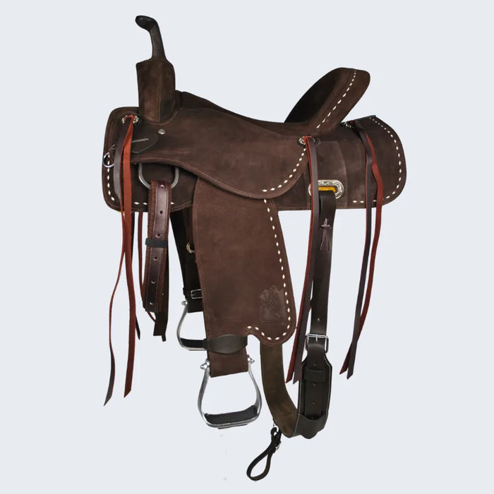 The Ace-High Suede Barrel Racer Western Saddle