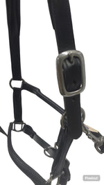 Equisport Show Halter leather Black with NP  Buckles