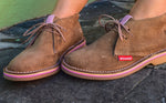 Hunter Retro Suede Beige | Pink Vellie veldskoen