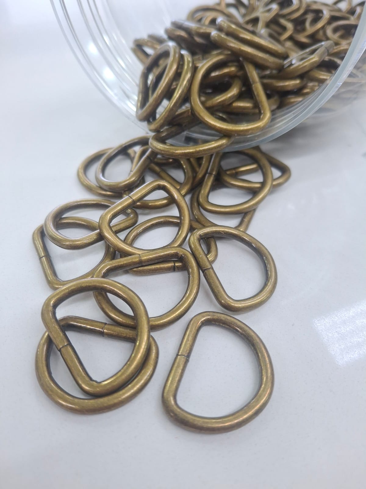 D ring 25mm antique brass