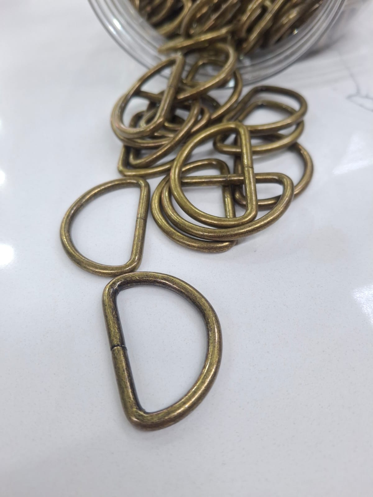 D ring 32mm ant brass