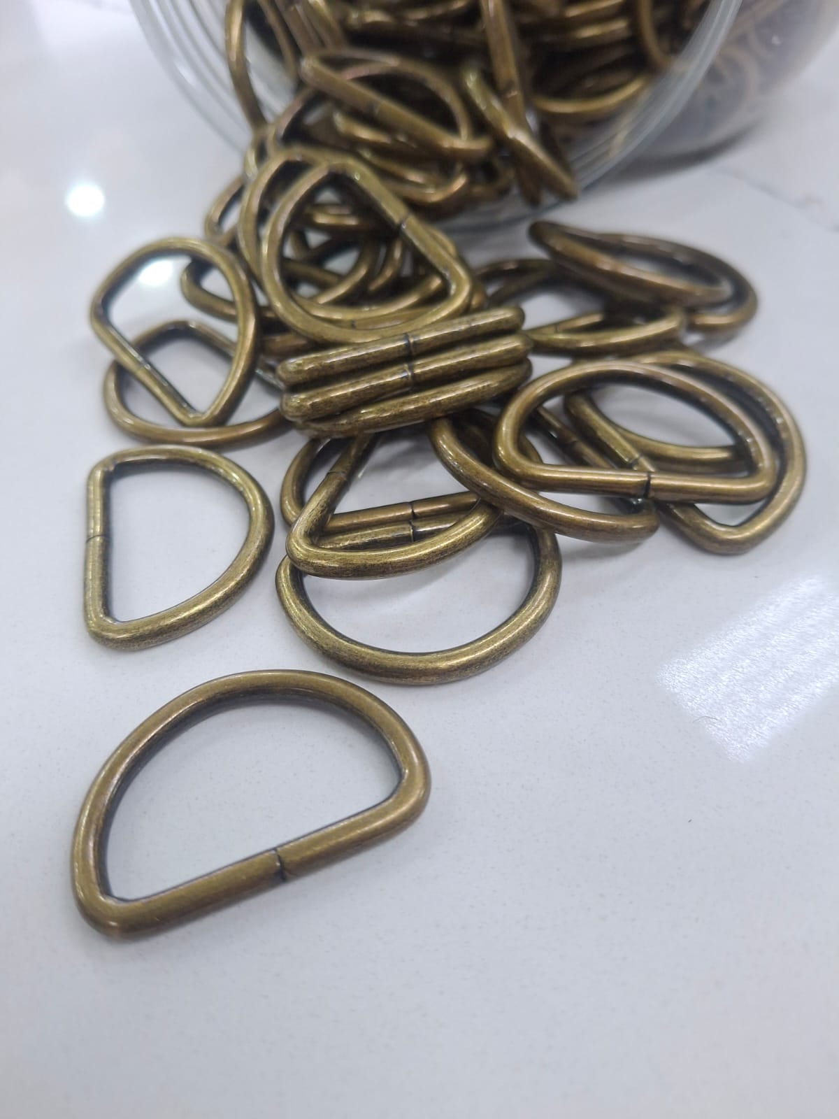 D ring 38mm antique brass