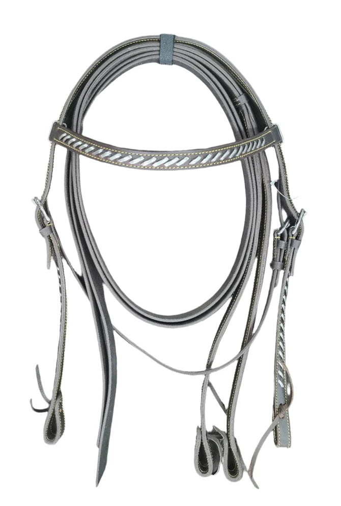 Bridle western silver lace