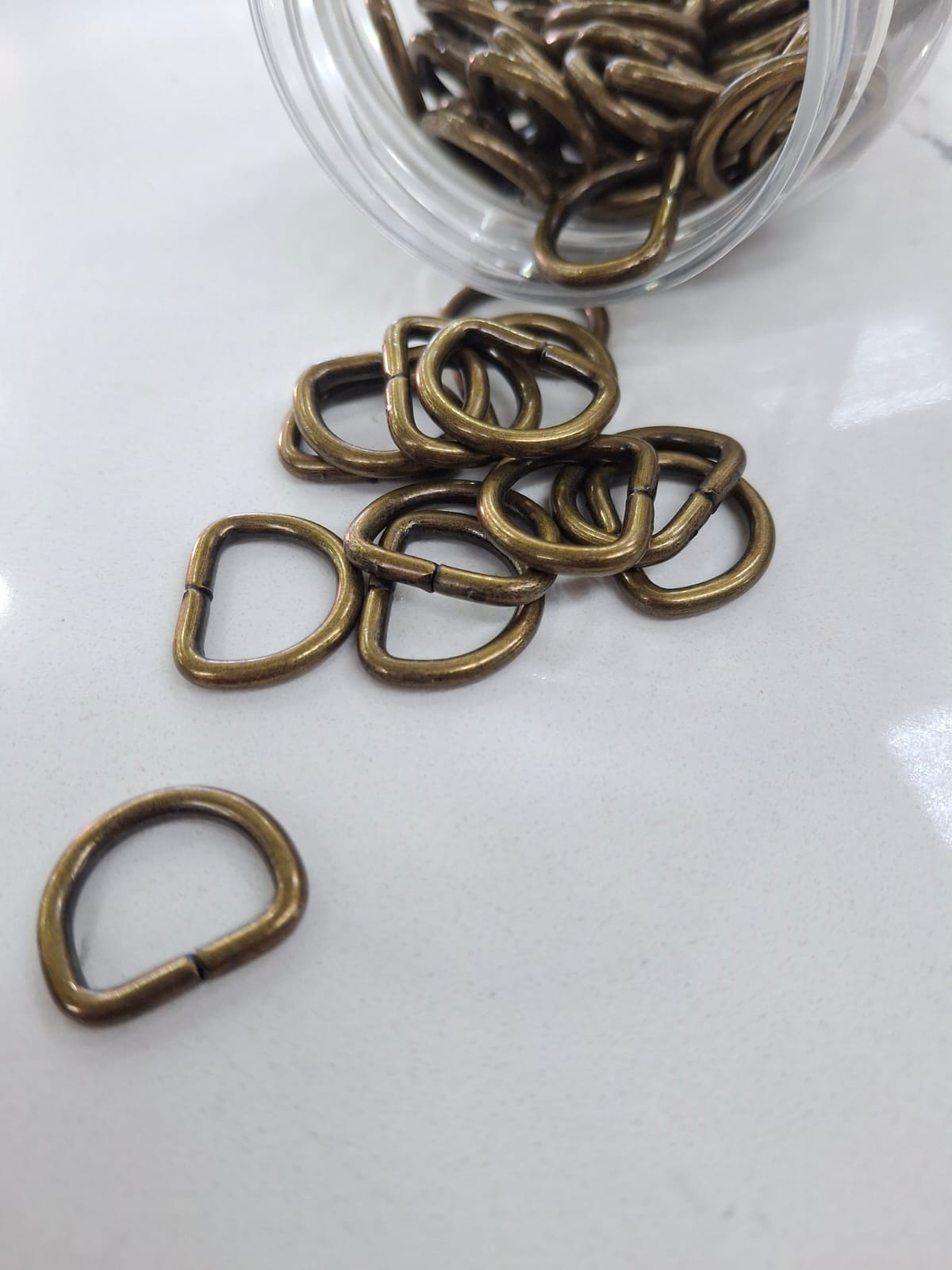 D ring 16mm ant brass