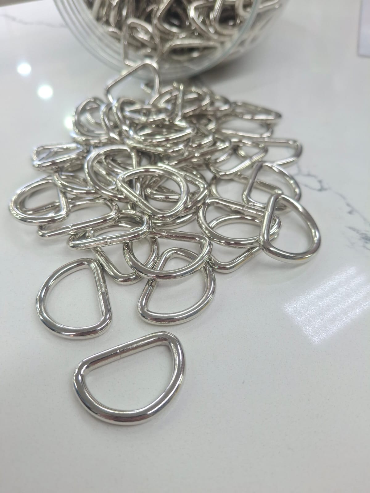 D ring 25mm silver