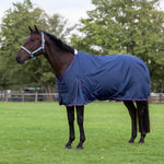 Cotton Summer Sheet with Trim Navy with Red