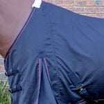 Cotton Summer Sheet with Trim Navy with Red