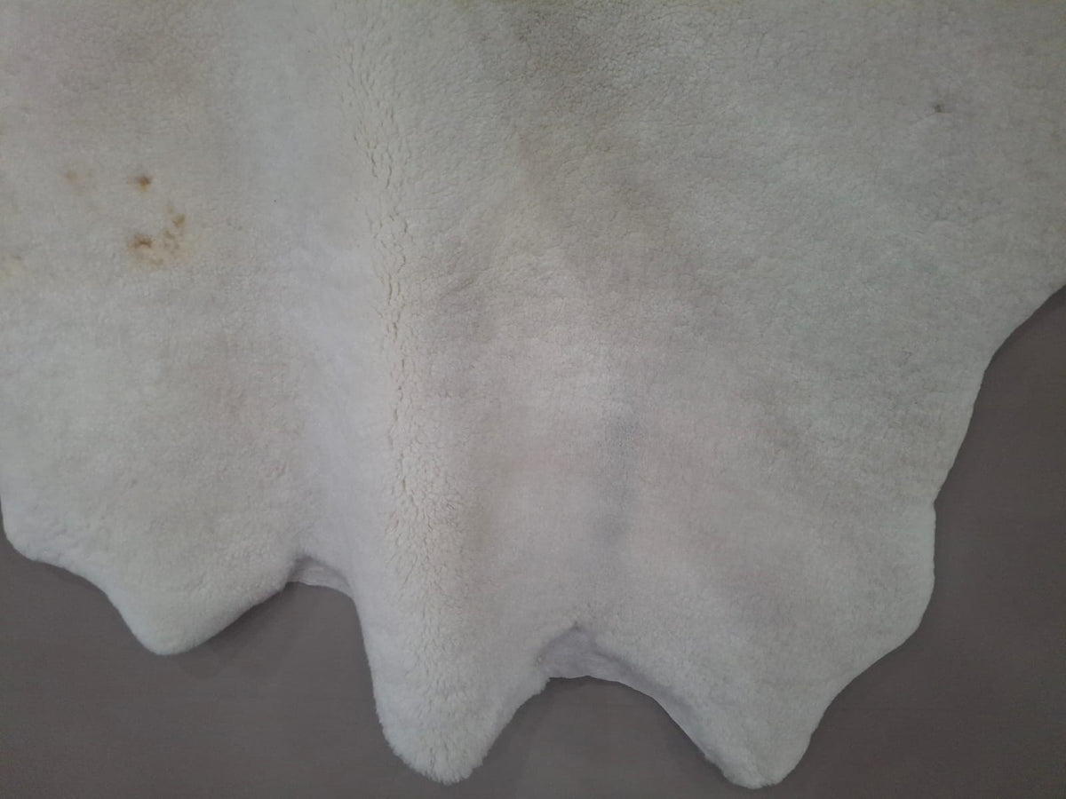 Sheepskin wool-on , white crust, 10-12mm wool length, firm body,&nbsp;for&nbsp;insoles etc