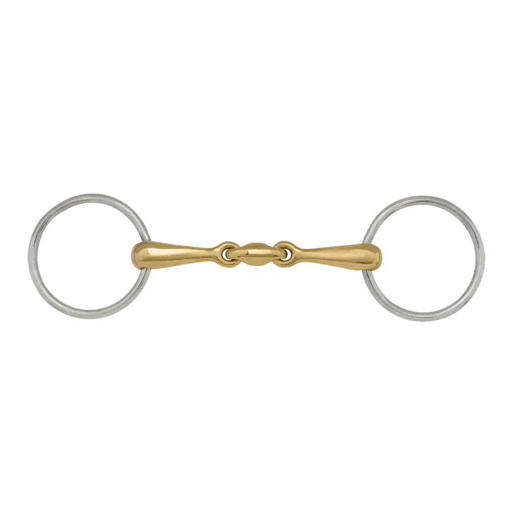 Bit elliptical brass snaffle 21mm