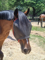Fly mask comfort equiprene with webbing strap that goes behind the horse’s ears