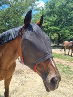 Fly mask comfort equiprene with webbing strap that goes behind the horse’s ears