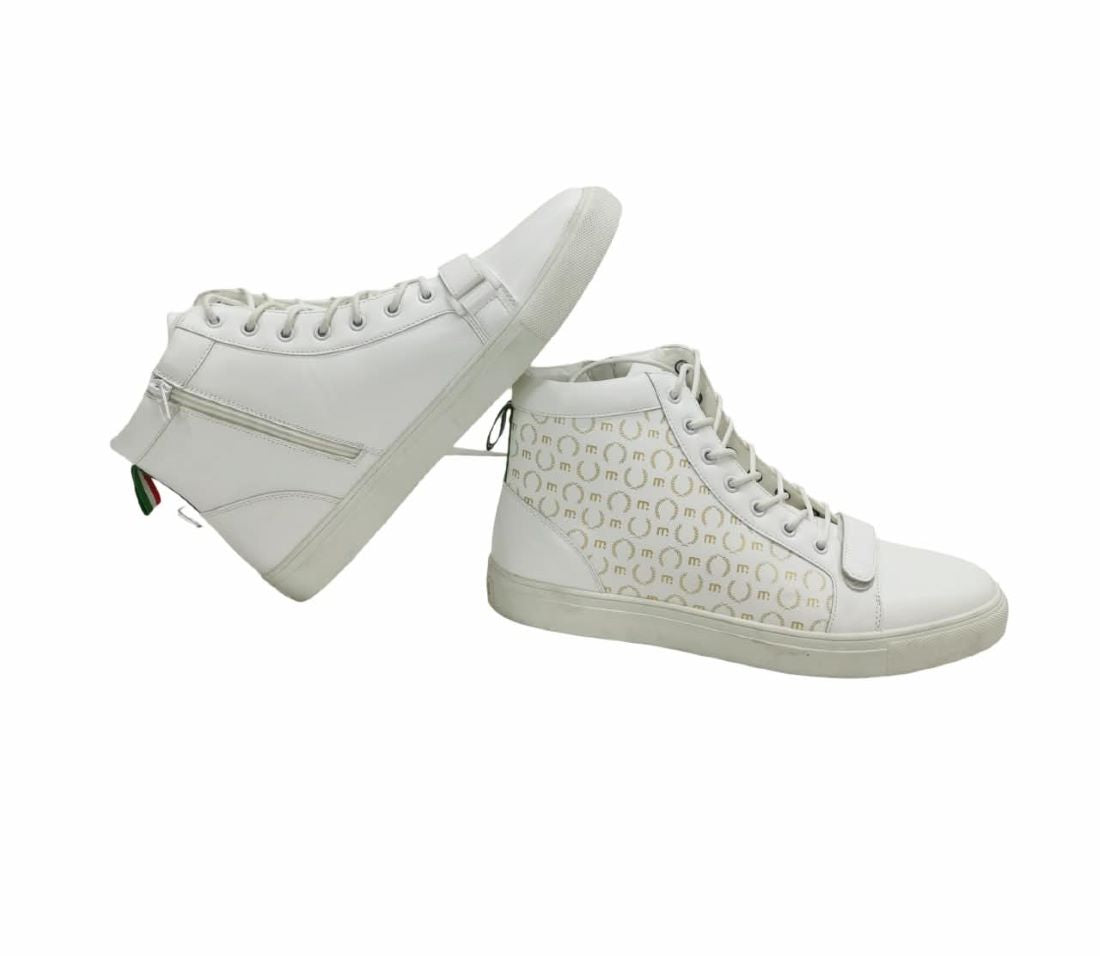 Mens boot sneaker white hi top