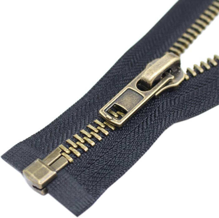 Zip 45cm brass black