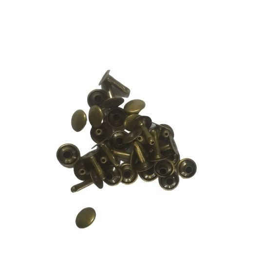 Rivet m n f 12mm ant brass per 100