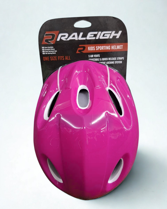 Raleigh Kids Bike Helmet &ndash; Sporting Style &ndash; Pink &ndash; Adjustable Fit