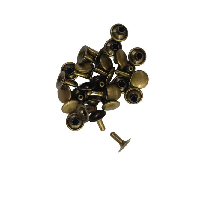 Rivet m &amp; f 9mm antique brass per 100