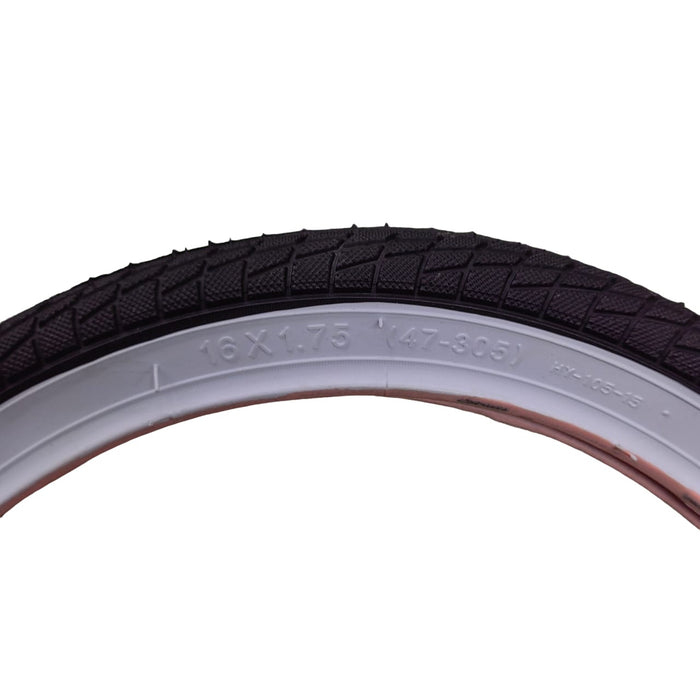 Bicycle tyre 16 1 75 L Profile White Wall