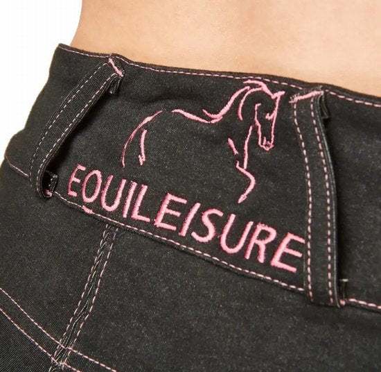 Equileasure knitted denim breeches with purple decor