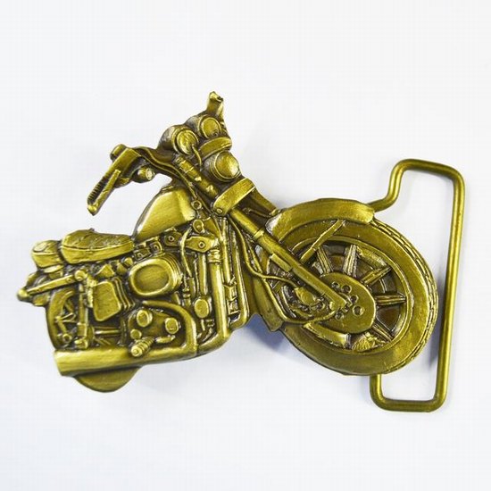 Buckle belt motor bike motif brass