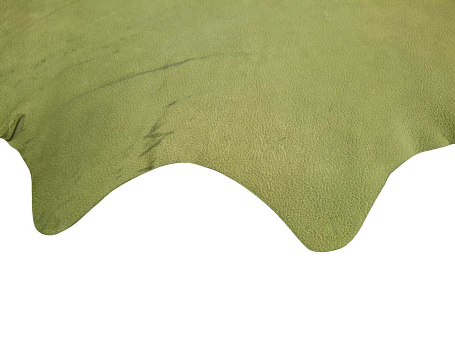 Leather Army Green Chrome/VEG sides –Through Dyed  1.3 – 2 mm Bagging Leather (±185 dm²)