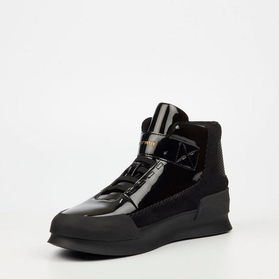 Mazerata valentino 1 short boot  patent leather with suede - black