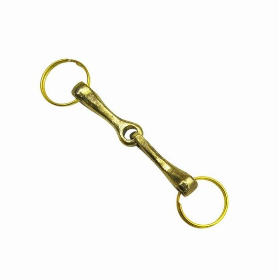 Key ring snaffle bit brass